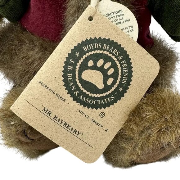 Boyds Bears & Friends "Mr Baybeary" Plush J.B. Bean Christmas Bear Christmas - Picture 7 of 8
